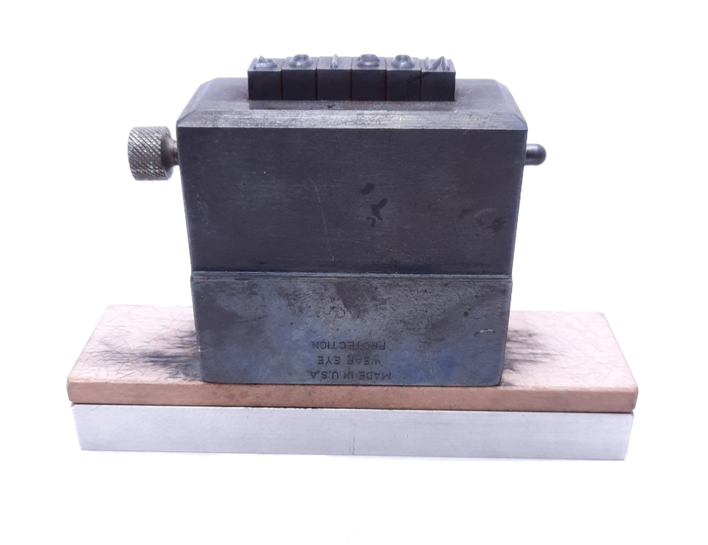 Used Numberall 223P-6-1/4 Flatheaded Interchangeable Metal Stamper, 6 Character Slots