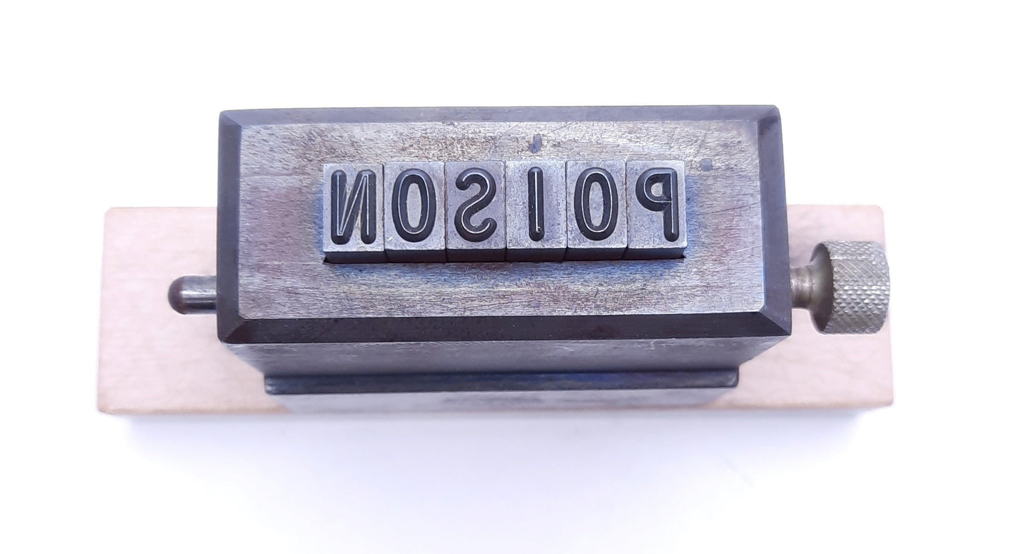 Used Numberall 223P-6-1/4 Flatheaded Interchangeable Metal Stamper, 6 Character Slots