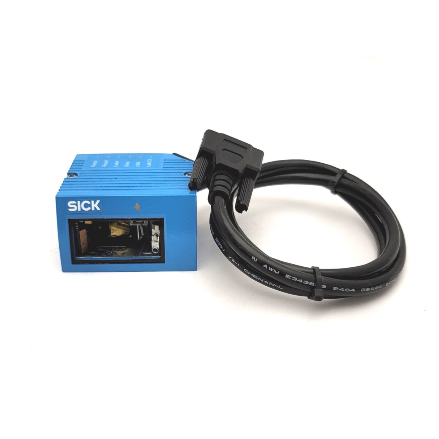 Used Sick CLV622-0000 Fixed Mount Bar Code Scanner 10-30VDC 15-Pin D-Sub HD 55-200mm