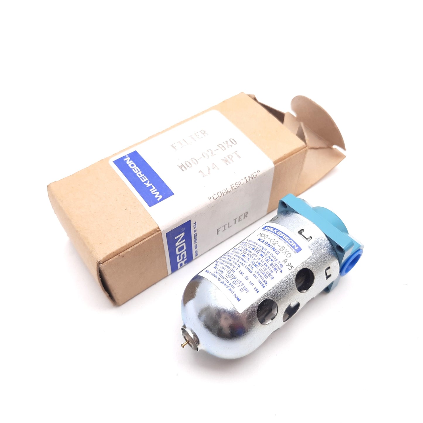 New Wilkerson M00-02-BX0 Coalescing Pneumatic Filter, Ports: 1/4" NPT, 150psi Max