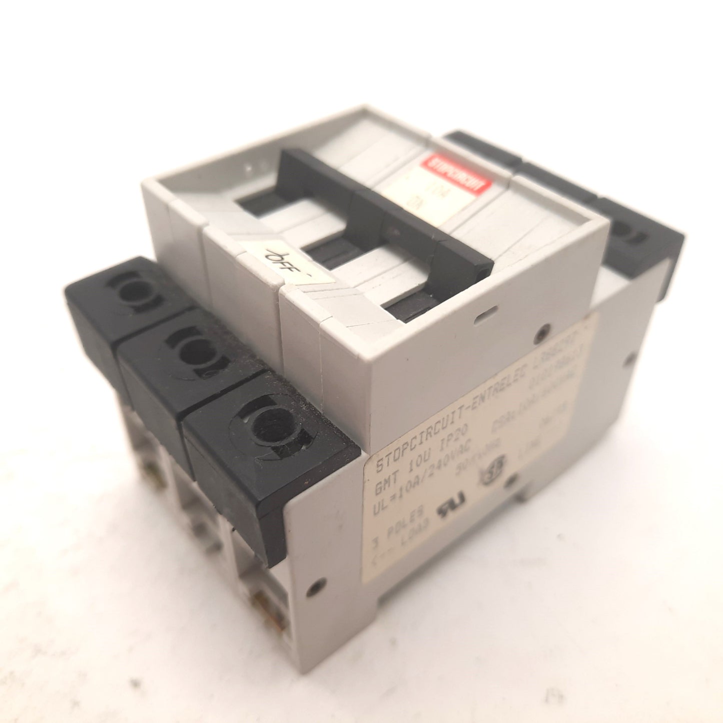 Used Entrelec LR88297 10A 3-Pole Circuit Breaker UL 10-240VAC CSA 10A-600VAC