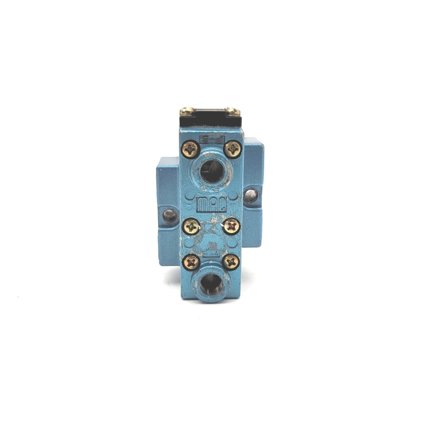 Used MAC 922B-RA Air Pilot Solenoid Valve, Vac-150psi, Double Operator, 4-Way 2-Pos