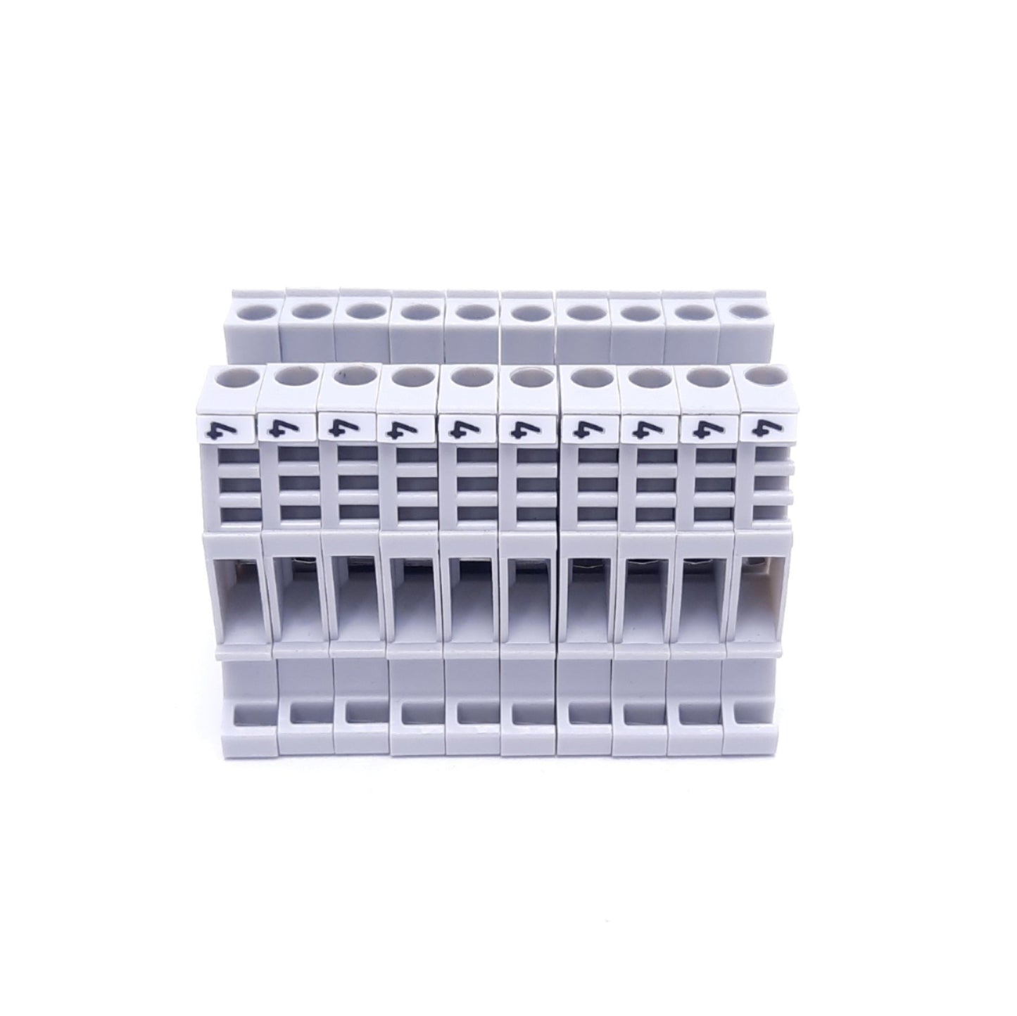 Used Lot of 10 Sprecher & Schuh V7-W4 Terminal Blocks, Gray, 600V, 30A, DIN Rail
