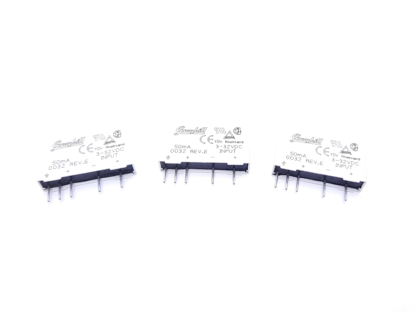 Used Lot of 3 Grayhill 70M-IDC5 Relays, 3-32 VDC Input, 5 VDC Output, 50mA