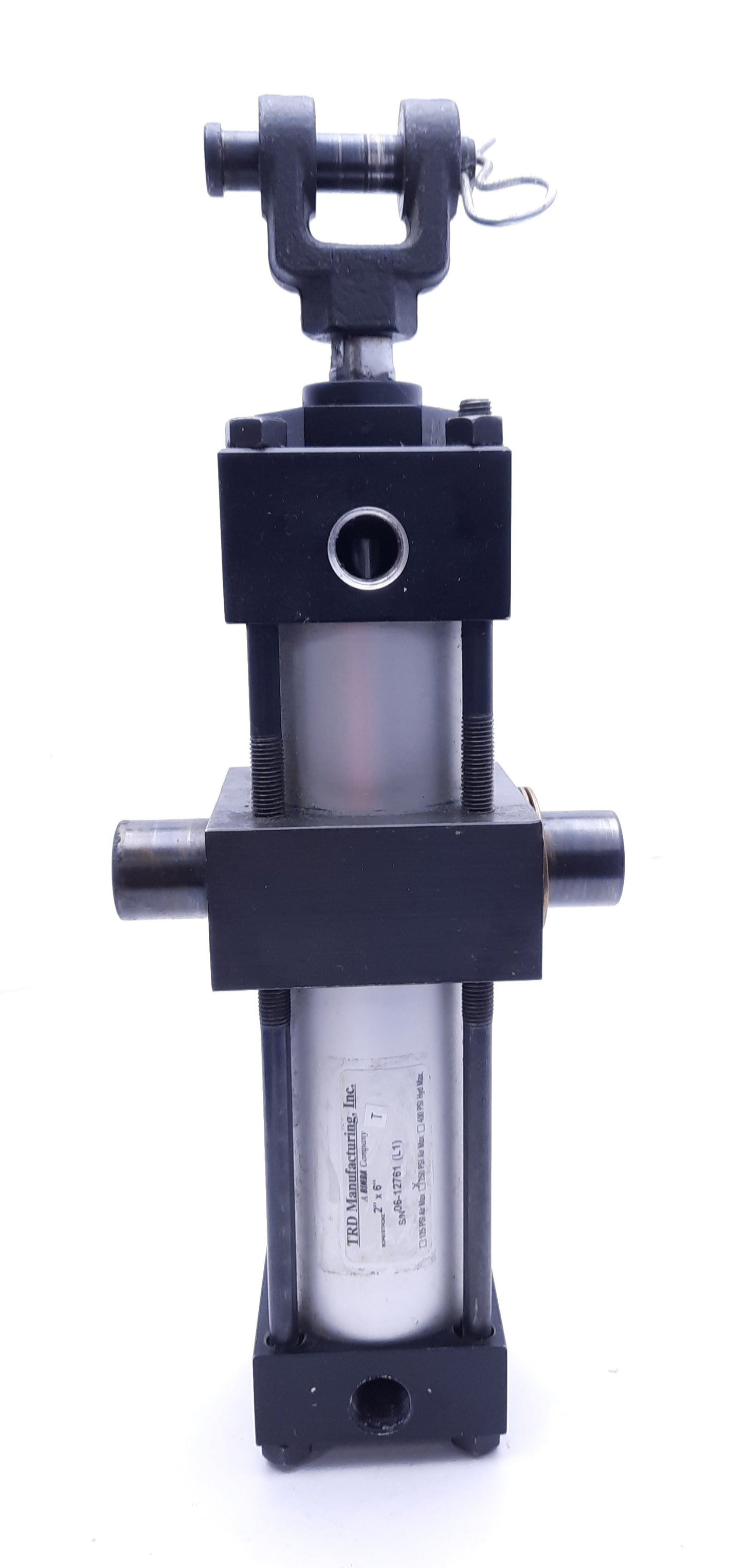 Used TRD (Bimba) 06-12761 Pneumatic Cylinder, 2" x 6" Bore/Stroke, 250 PSI, 3/8" NPT