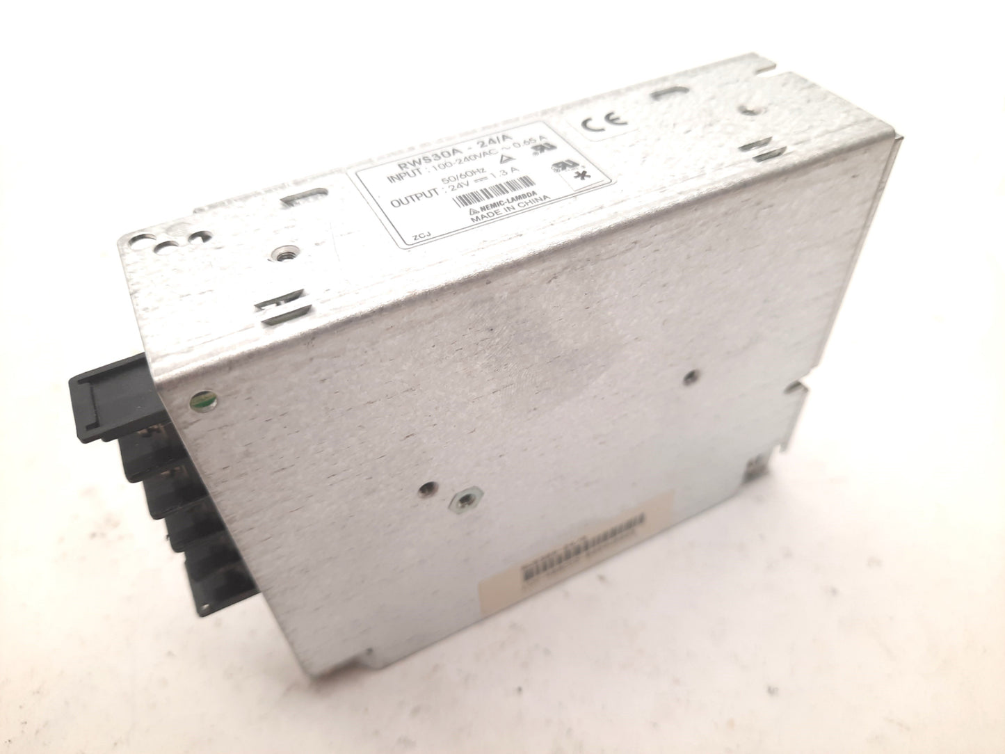 Used Nemic-Lambda RWS30A-24/A Power Supply IN: 100-240VAC 650mA Out: 24VDC 1.3A