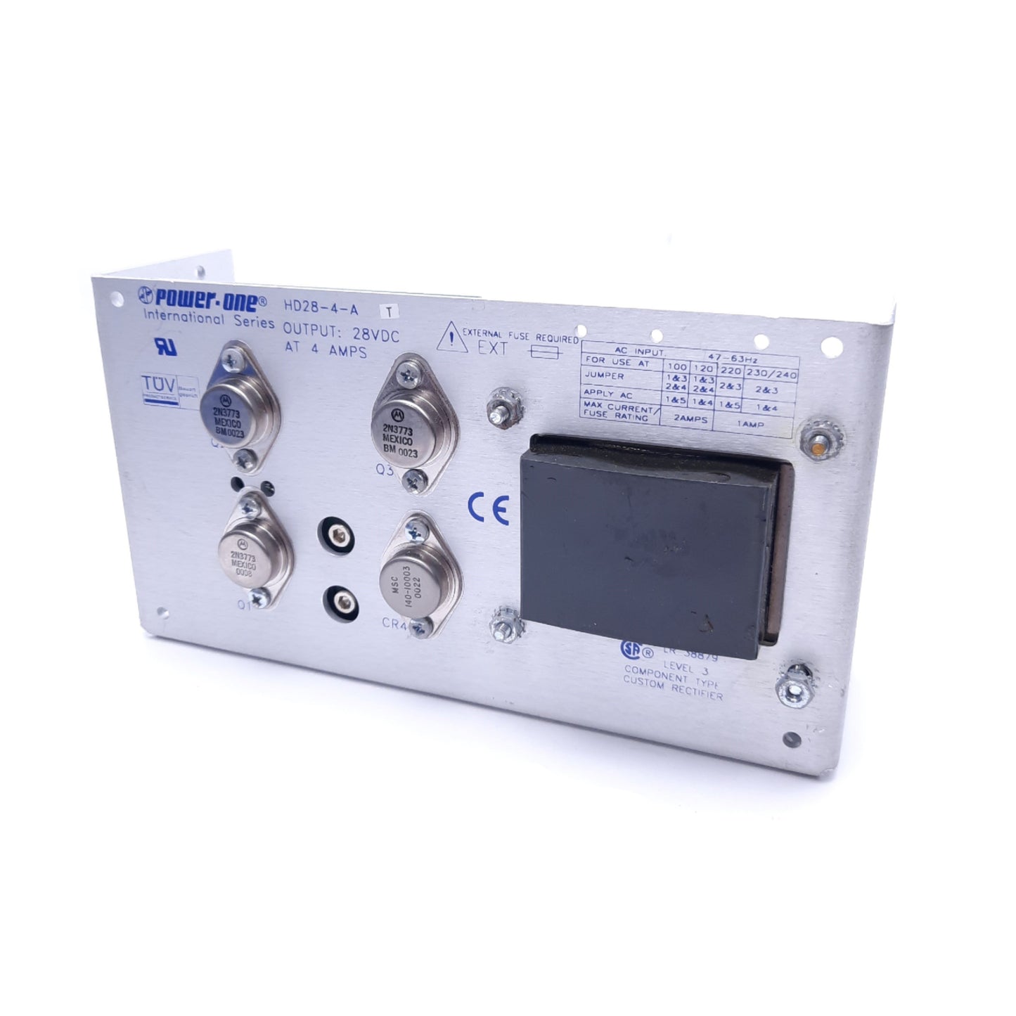 Used Power-One HD28-4-A Power Supply, 100/120/220/230/240VAC 2/1A In, 28VDC/4A Out