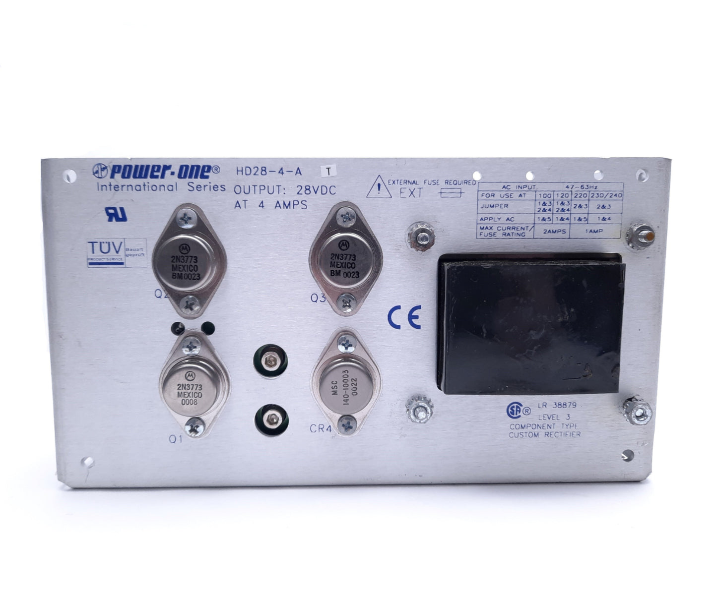 Used Power-One HD28-4-A Power Supply, 100/120/220/230/240VAC 2/1A In, 28VDC/4A Out