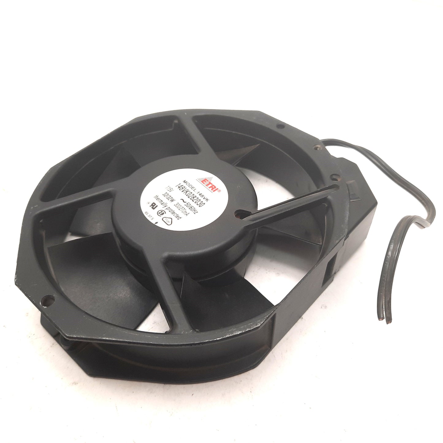 Used ETRI 148VK0282030 Thermally Protected Fan 115VAC 32W, CFM 252, 182x150x38mm