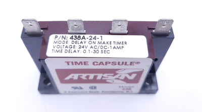 Used Artisan 438A-24-1 Time Delay Relay, 24VAC/DC, 1A, 0.1-30 Seconds Delay Range