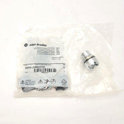 New Allen Bradley 800FM-LG3MN3GX20 Illuminated Guarded Push Button, Green, 24V