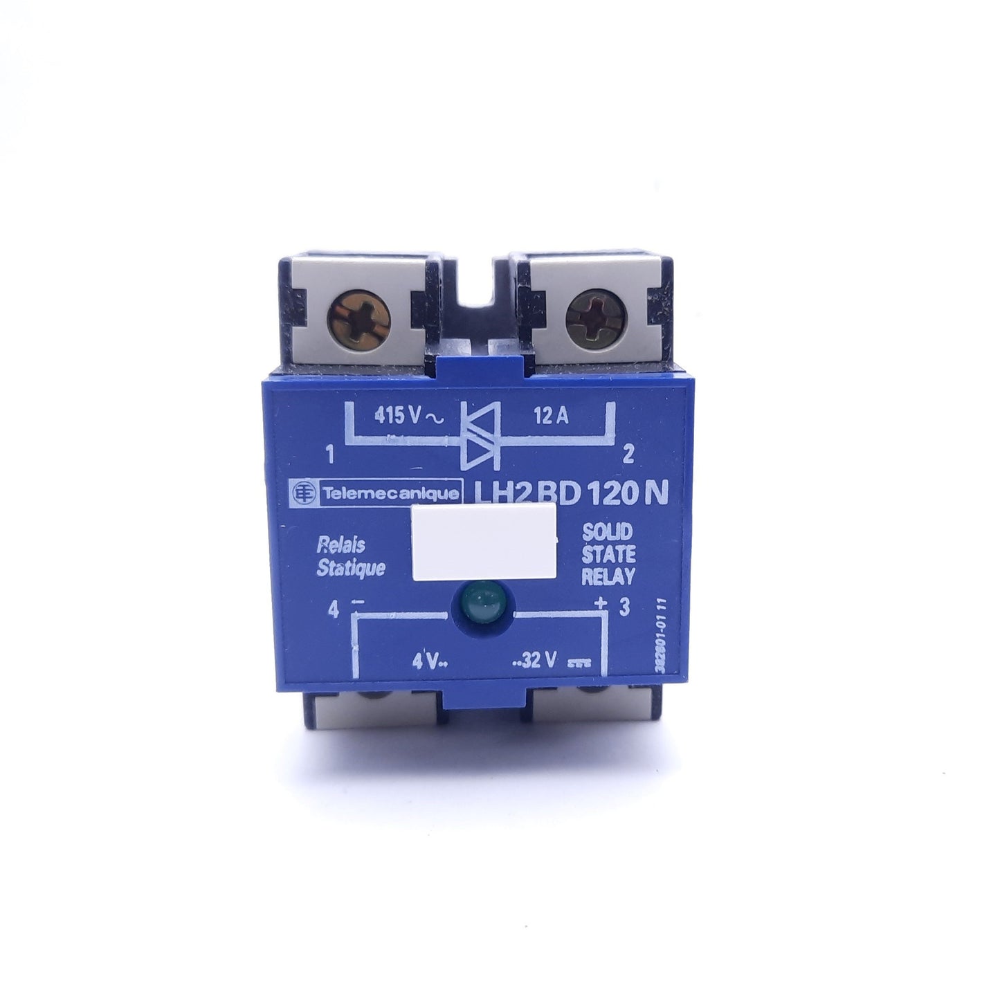 Used Telemecanique LH2 BD 120 N Solid State Relay, 4-32VDC Coil Voltage, 415VAC, 12A