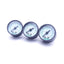 Used Lot of 3 Numatics 214-202 Pressure Gauges, 0-30 PSI, 1/8" NPT, 1.5" Diameter