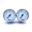 Used Lot of 2 Numatics GB060A-DM Pressure Gauges, 0-60 PSI, 1/4" NPT, 1.5" Diameter