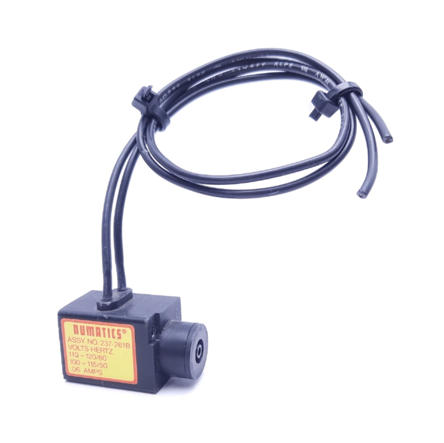 Used Numatics Assy No. 237-261B Solenoid Coil, 120VAC, 0.06A, 14" Leads