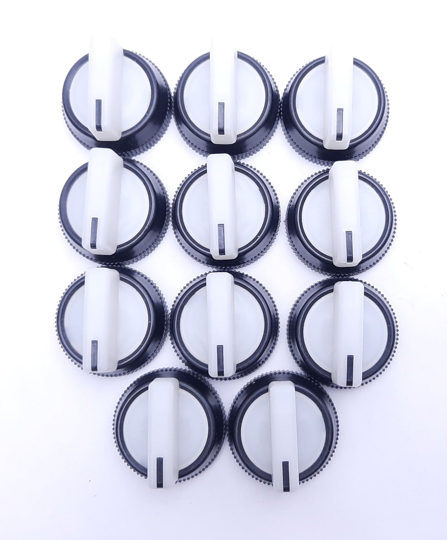 Used Lot of 11 Clear White Plastic Selector Switches/Actuators, M30x1.5 Thread