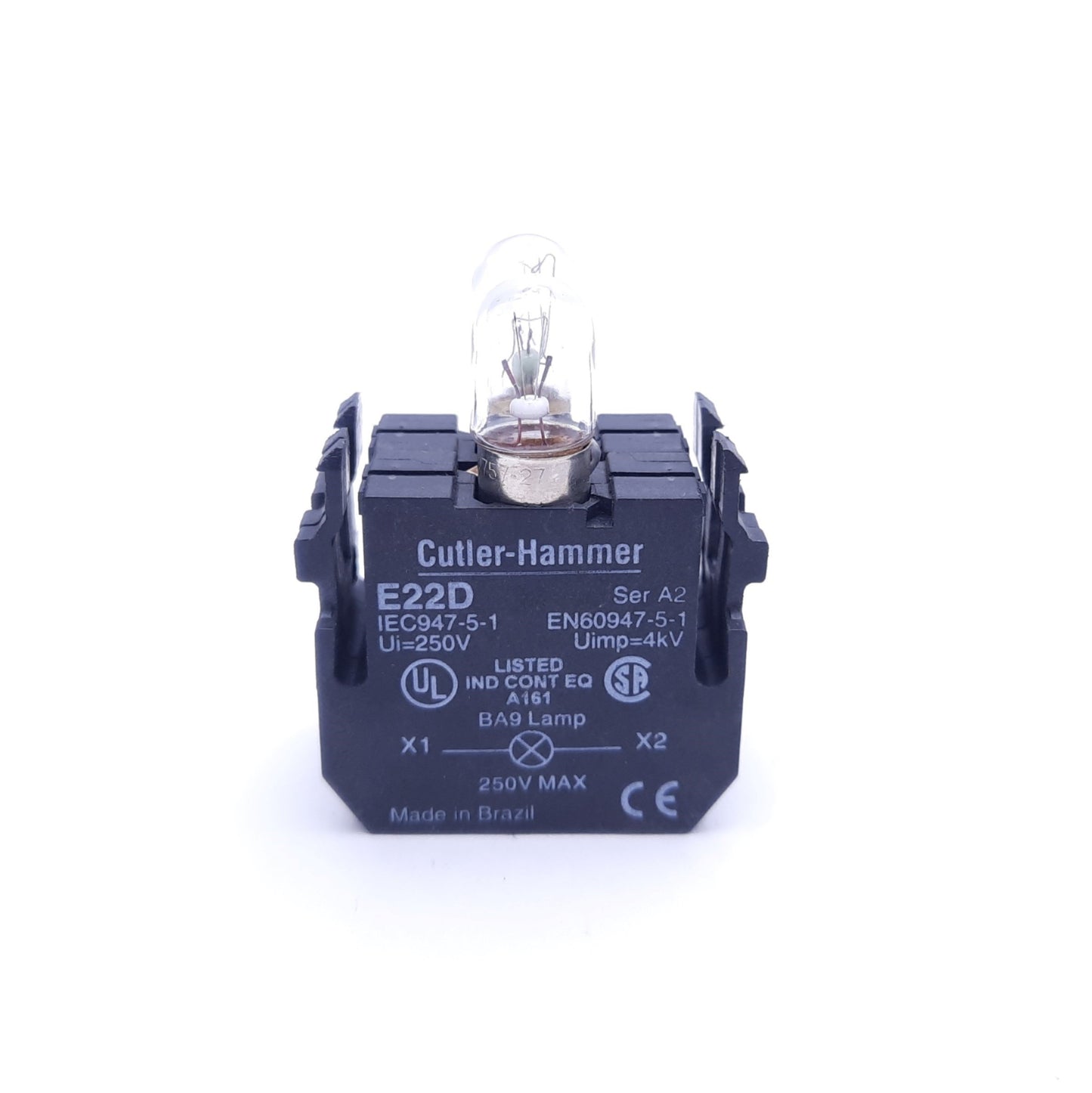 Used Lot of 2 Cutler Hammer E22D Series A2 Contact Block Light Modules, 250V, 1-3.5W
