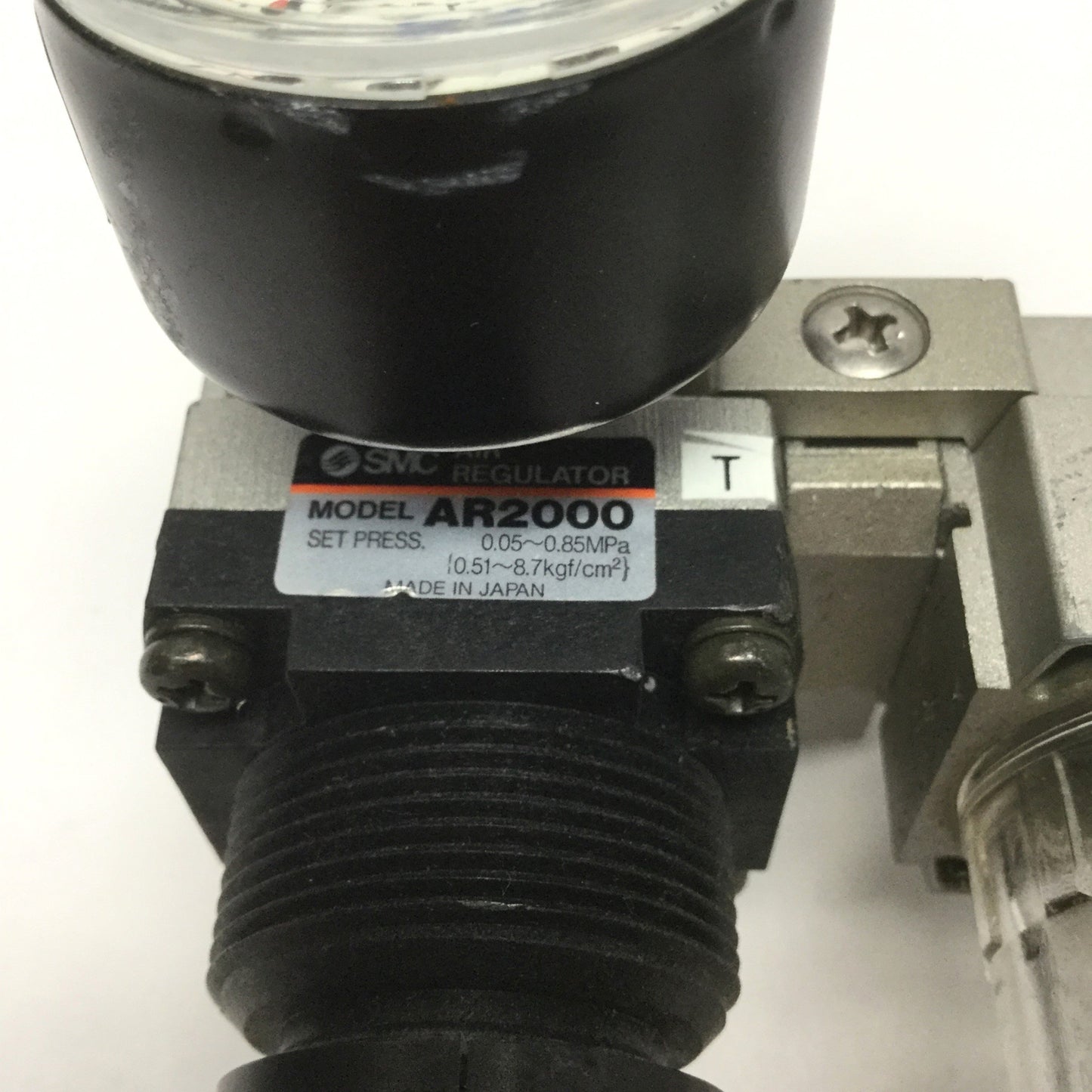 Used SMC AR2000-02 & AFD2000-02 Regulator & Mist Separator 0.05-0.85MPa, 1/4" Rc