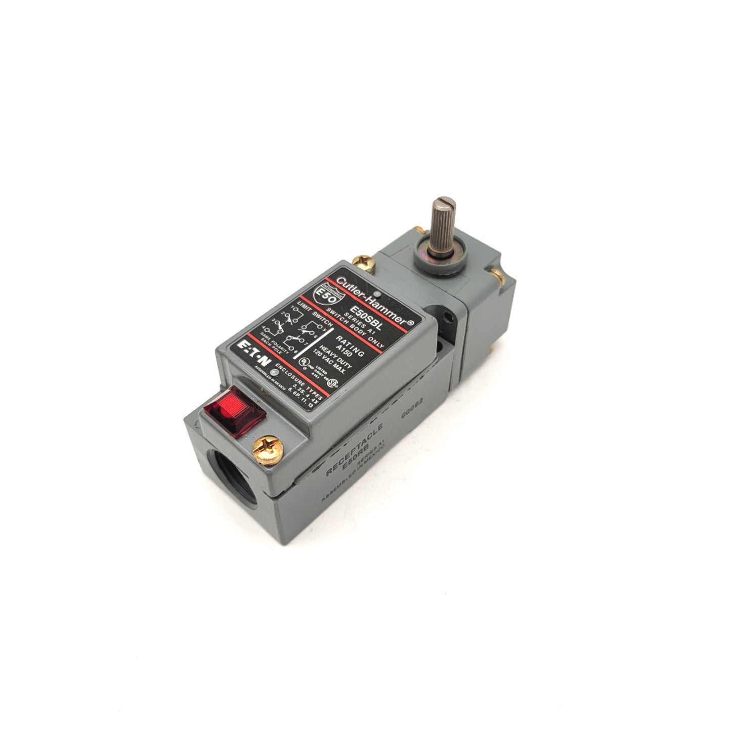 New – Open box Cutler-Hammer E50SBL Switch Body, E50RB Receptacle & E50DR1 Limit Switch