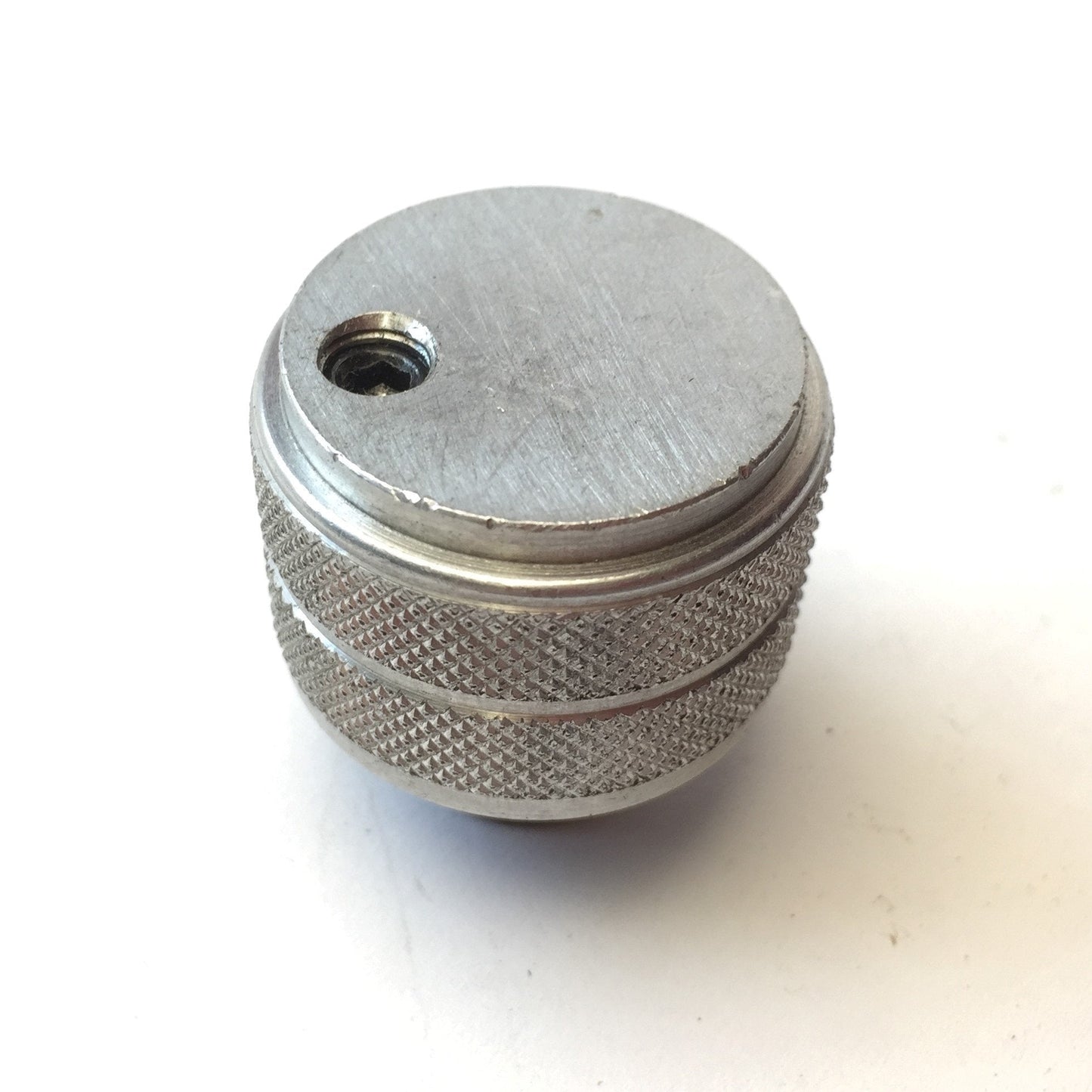 Used Lot of 6 Aluminum Knurled Adjustment Knobs, 1-1/4" Diameter, 3/8-16 Thread