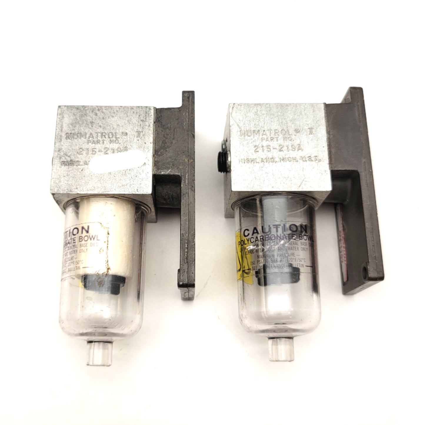 Used Lot of 2 Numatrol II 215-219A Pneumatic Filter, 150psi Max, Ports: 1/8"NPT