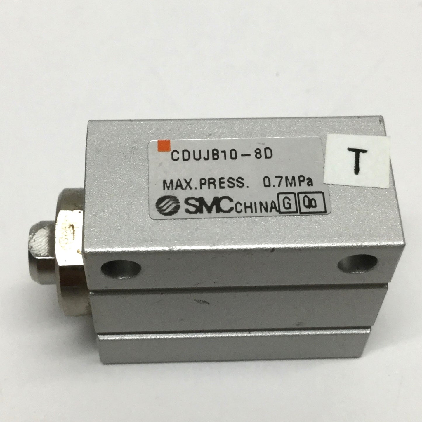 Used SMC CDUJB10-8D Mini Free-Mount Cylinder, 10mm Bore, 8mm Stroke, 0.7MPa M3 Ports