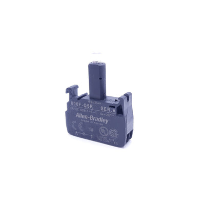 Used Allen-Bradley 800F-Q5R Series A Light Module Contact Block, 120VAC, Red 25mA LED