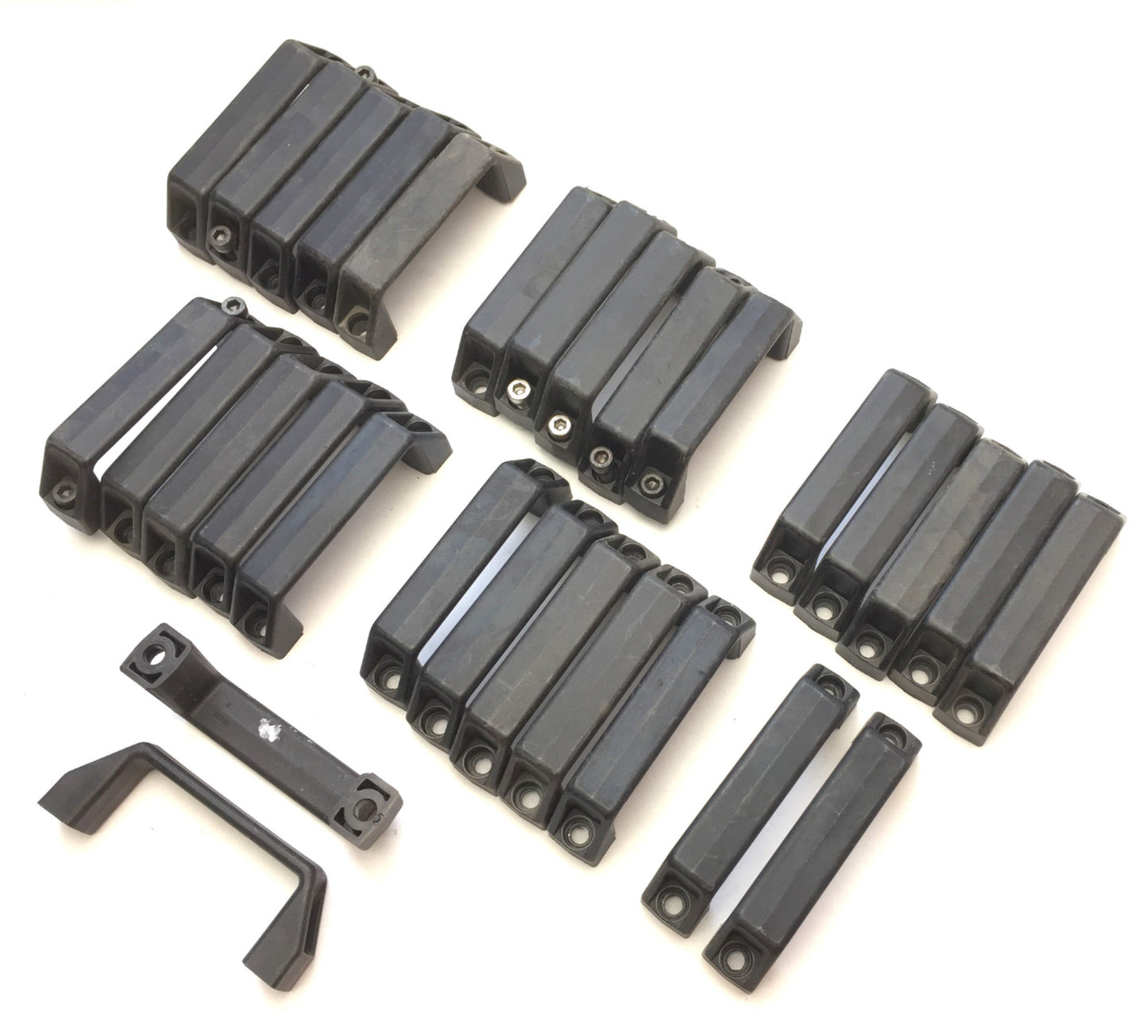 Used Lot of 29 Elesa 37001 Black Matte Plastic Pull Handle 3.68" Center, 0.83" Wide