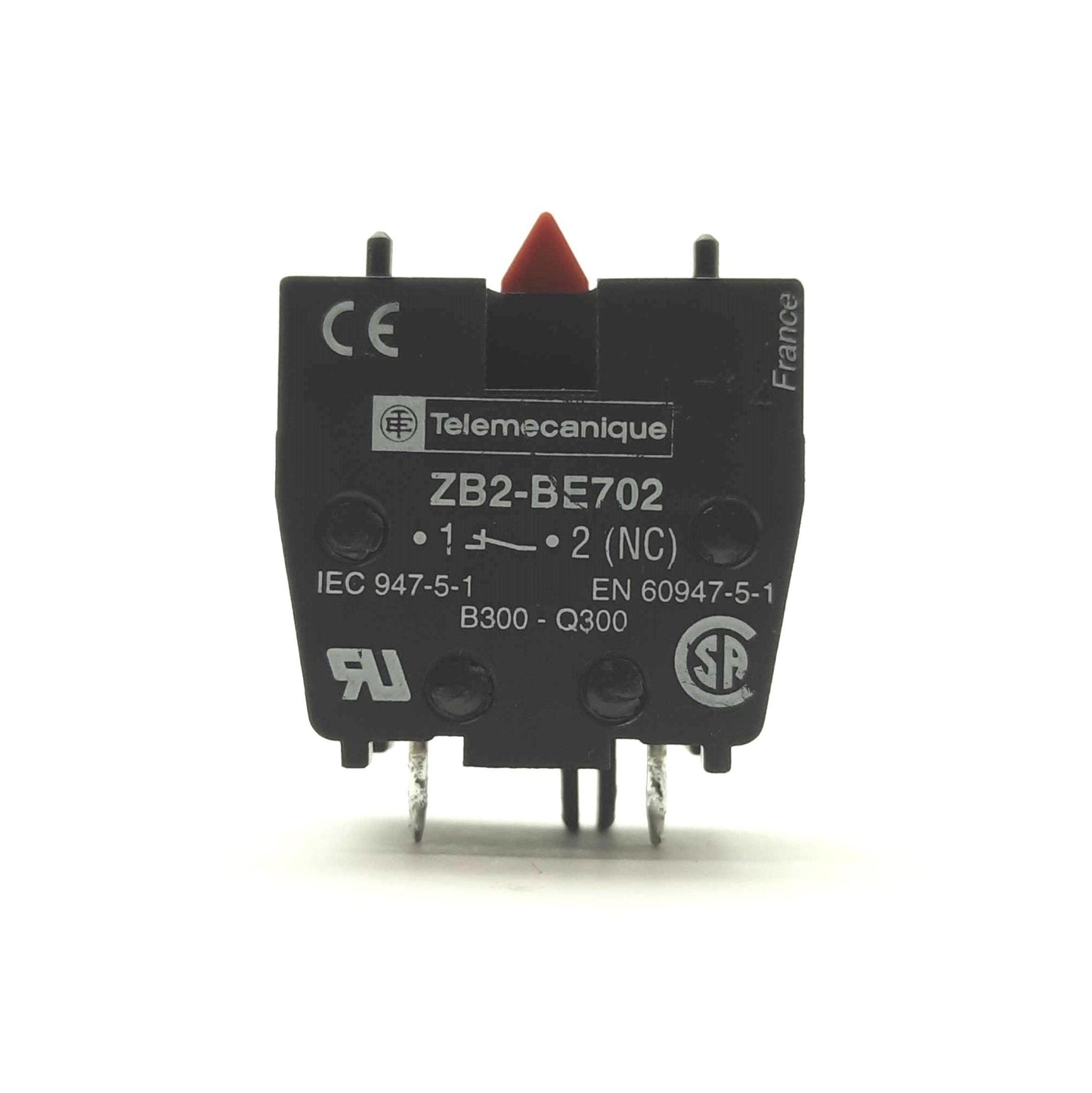 Used Telemecanique ZB2-BE702 Through-Hole Pushbutton Contact Block SPST NC 300V 5A