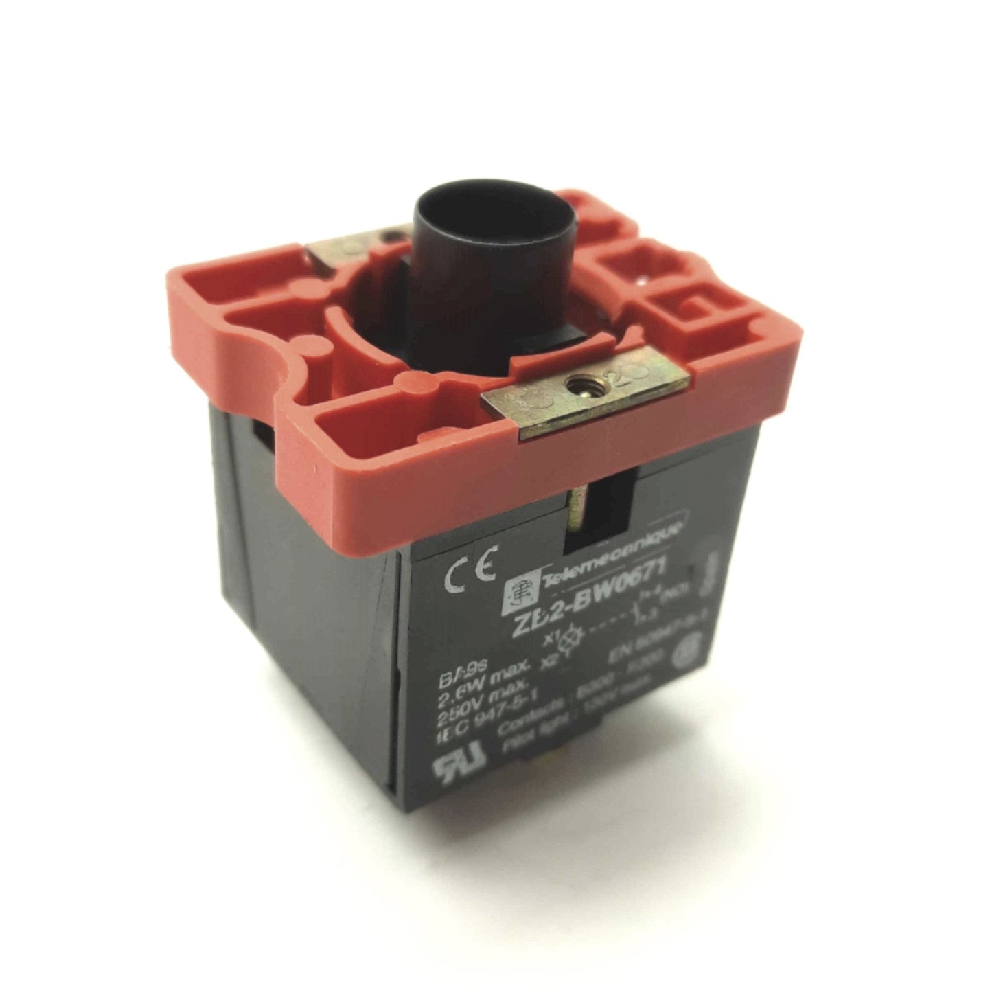 Used Telemecanique ZB2-BW0671 Thru-Hole Illuminated Pushbutton Contact SPST NO 300V