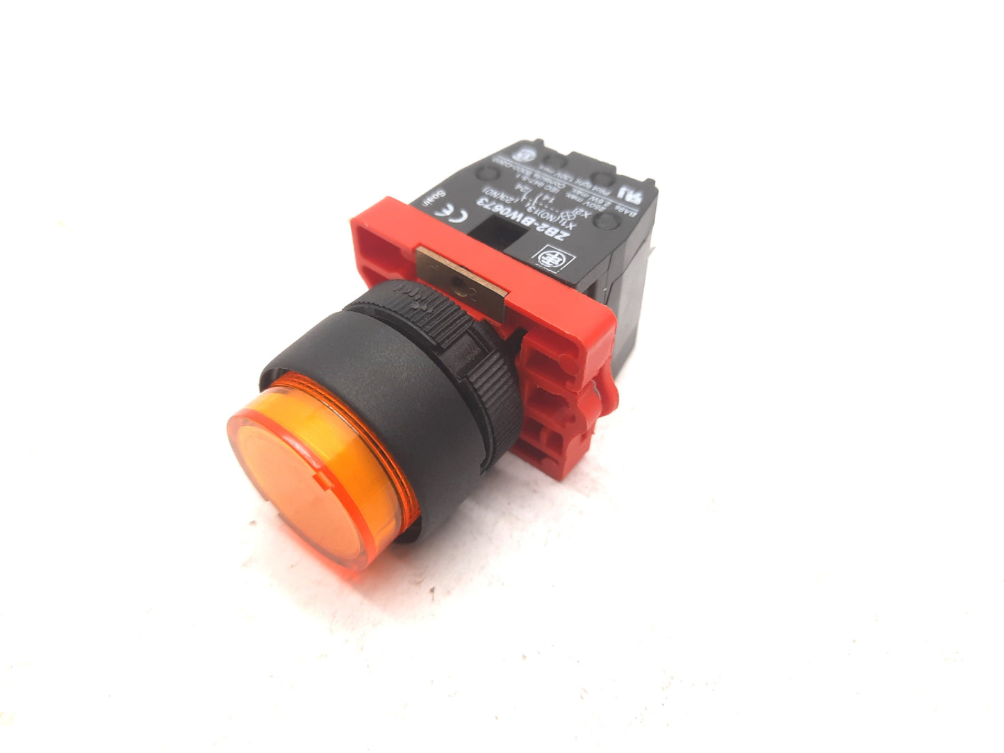 Used Schneider ZB2-BW0673 Amber Pilot Light Push Button Contact Circuit Board 2x NO