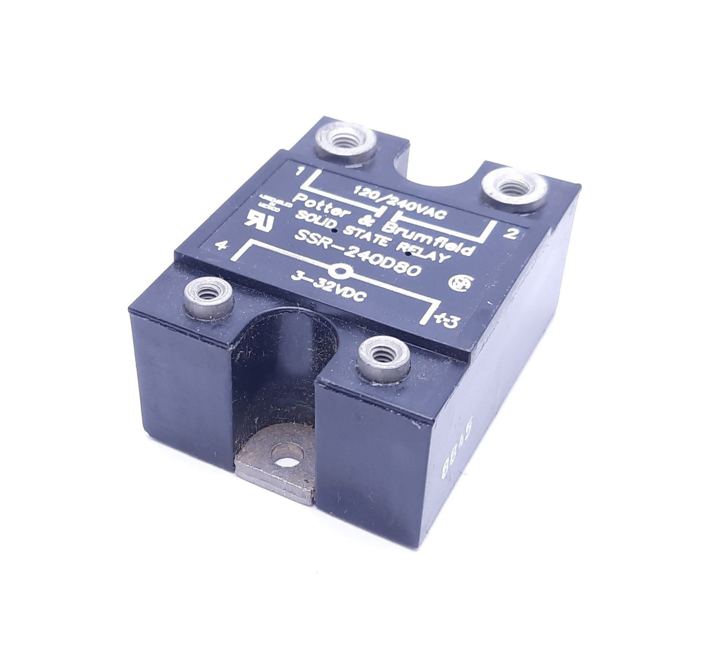 Used Potter and Brumfield SSR-240D80 Solid State Relay, 3-32 VDC In, 120/240 VAC Out