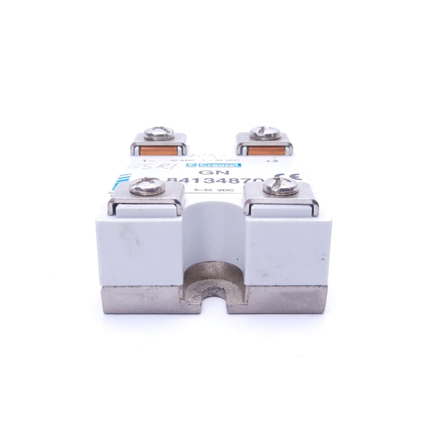 Used Crouzet GN 84134870 Solid State Relay, 3-32 VDC Input, 1-50 VDC/30 A Output