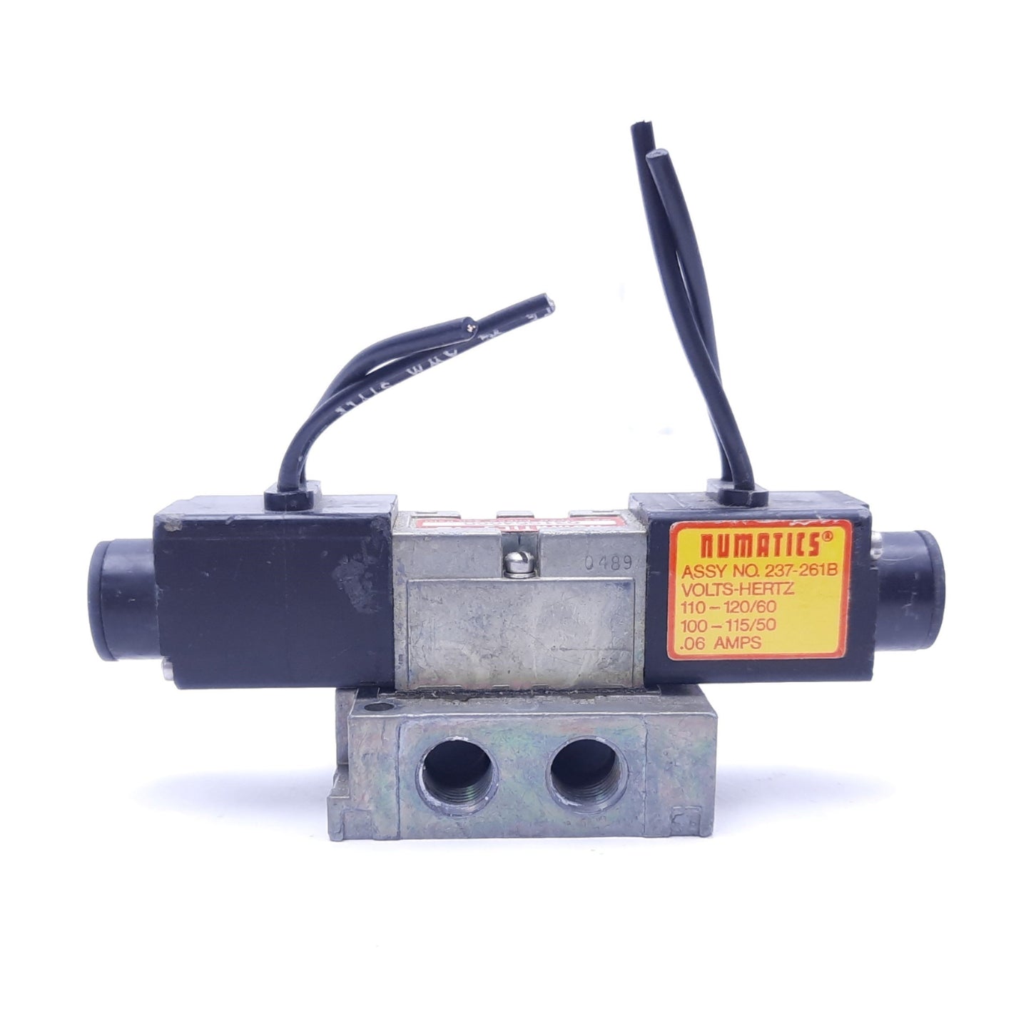 Used Numatics 031SS4000 150 PSIG Solenoid Valve With (2) 237-261B 120 VAC Solenoids