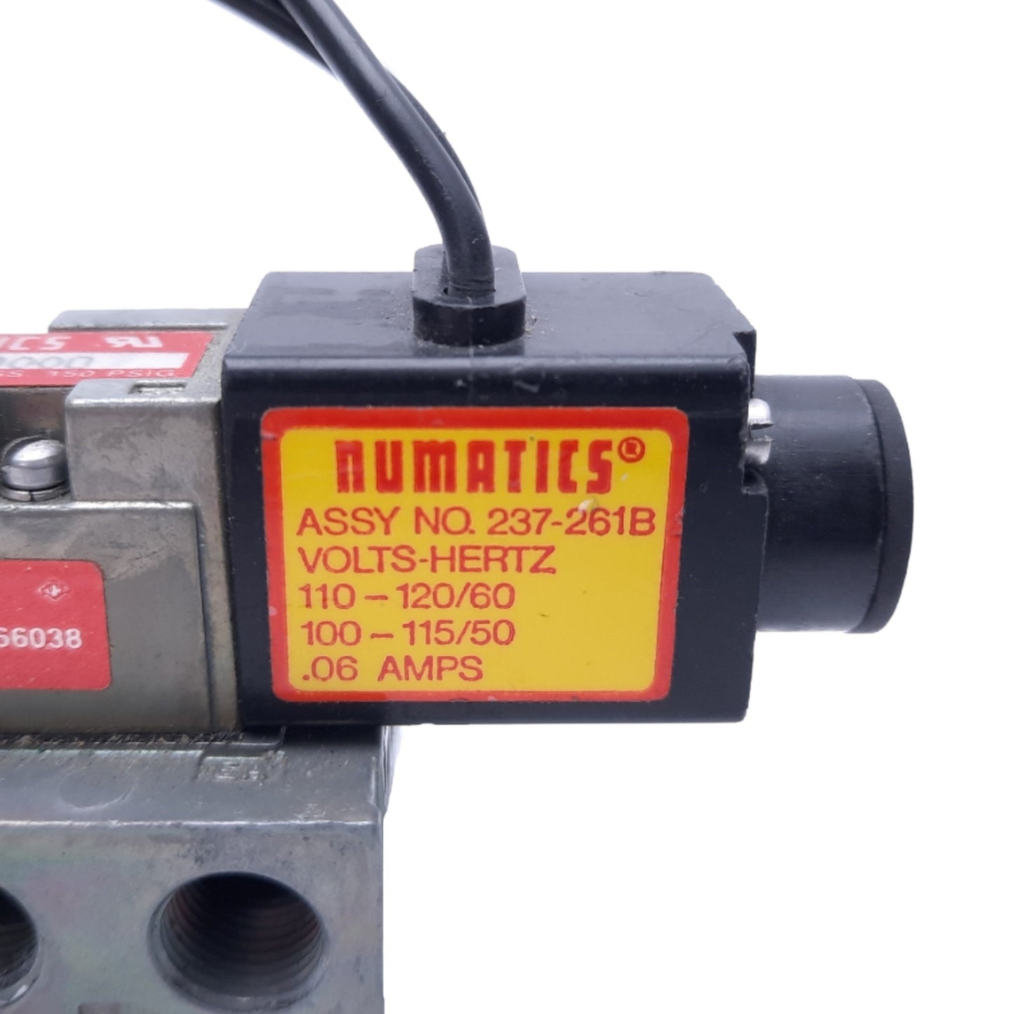 Used Numatics 031SS4000 150 PSIG Solenoid Valve With (2) 237-261B 120 VAC Solenoids