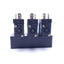 Used Bank Of (3) Mac 45A-L00-DDAJ-1JM Solenoid Valves, 4 Port Manifold, 24VDC, 120PSI