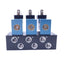 Used Bank Of (3) Mac 45A-L00-DDAJ-1JM Solenoid Valves, 4 Port Manifold, 24VDC, 120PSI