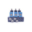 Used Bank of 3 MAC 45A-L00-DDAJ-1JM Solenoid Valves With Manifold, 24 VDC, 120 PSI