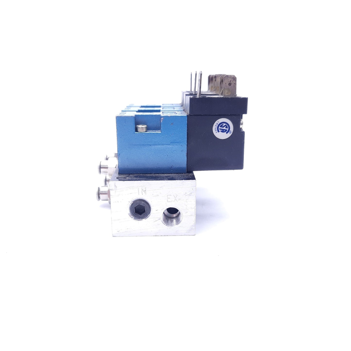 Used Bank of 3 MAC 45A-L00-DDAJ-1JM Solenoid Valves With Manifold, 24 VDC, 120 PSI
