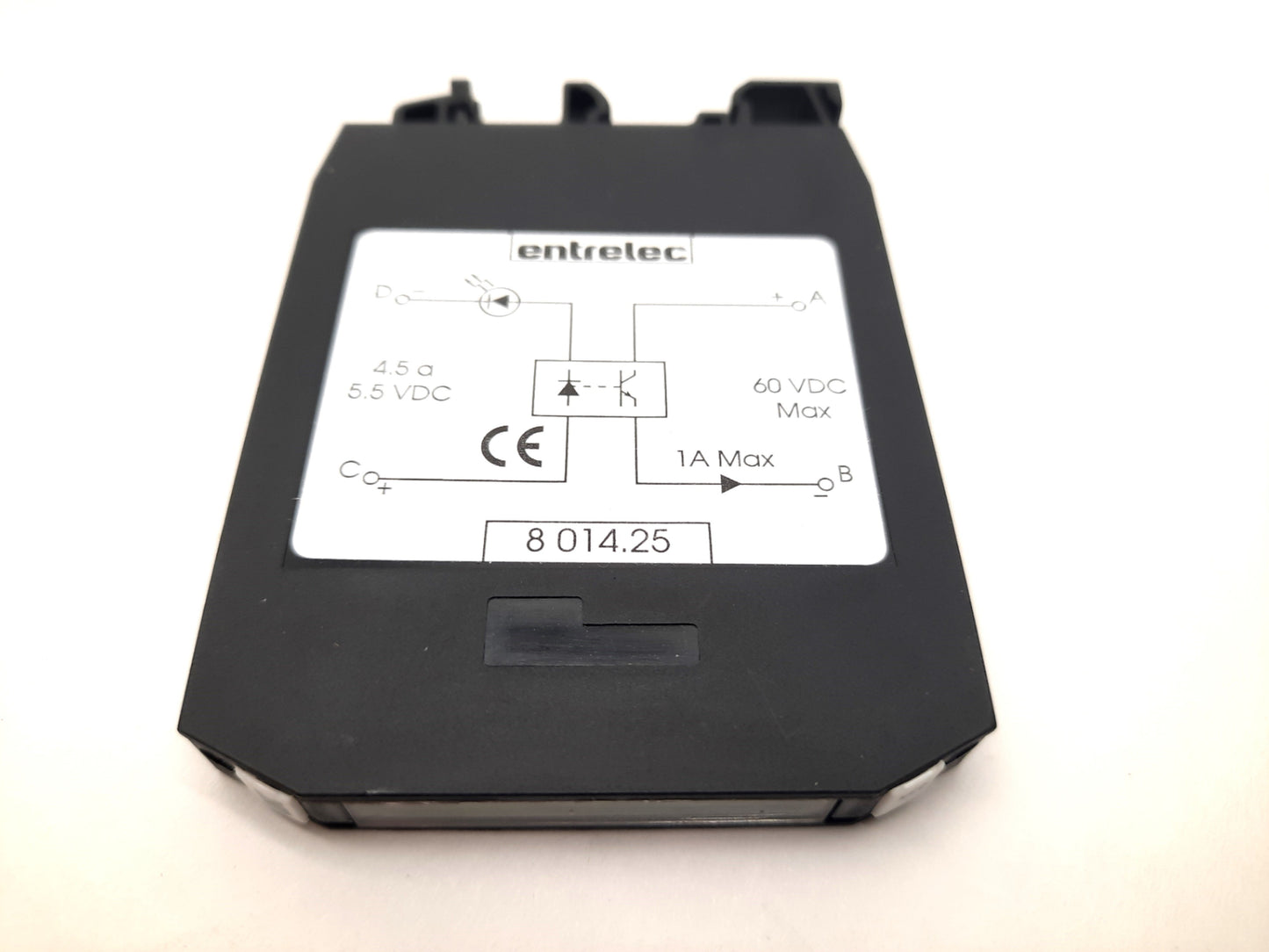 Used Lot of 5 Entrelec 8014.25 Optocoupler Module, In: 5.5VDC 4.5A, Out: 60VDC 1A