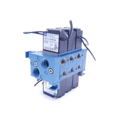 Used Bank of 3 MAC Solenoid Valves w/ Coils: x5 45A-TA1-DDAB-1BA, x1 35A-AAA-DAAA-1BA