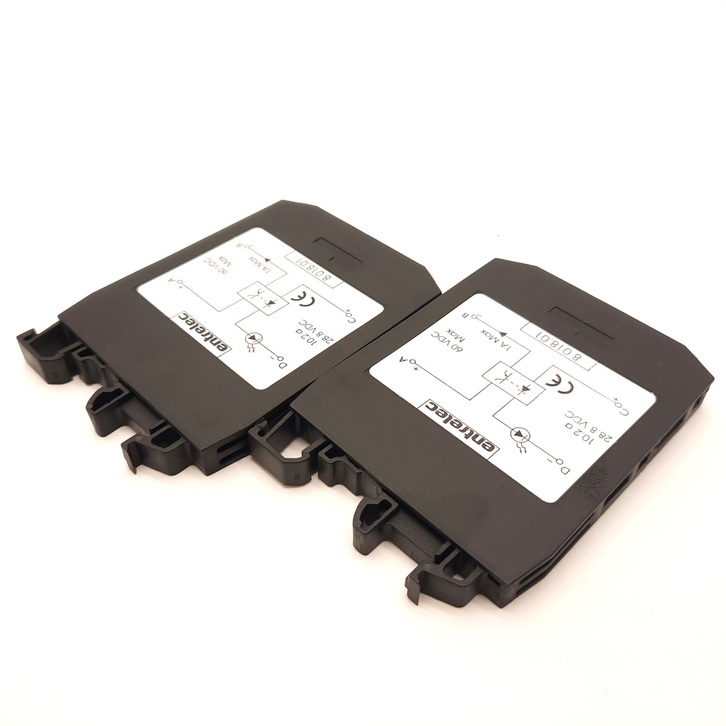 Used Lot of 2 Entrelec 8018.01 Optocoupler Modules Out 60VDC 1A In 28.8VDC 10.2A