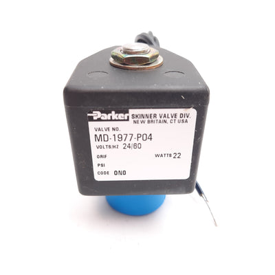 New – Open box Parker MD-1977-P04 Skinner Valve Solenoid Coil, Voltage: 24VAC 60Hz, 22W