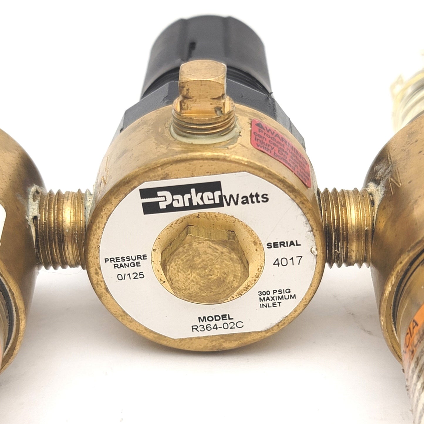 Used Parker Watts L509-02AX33 R364-02C F503-02AHX33 Filter Regulator Assembly, 125psi