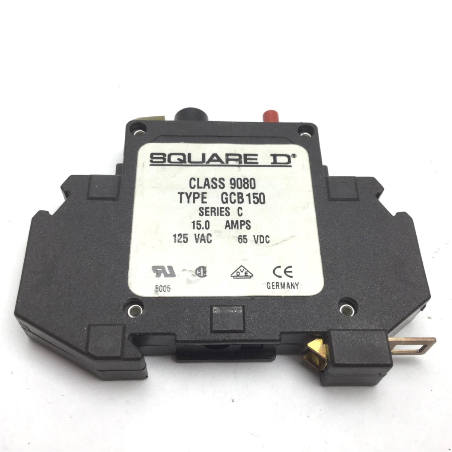 Used Lot of 3 Square D 9080 GCB150 Circuit Breaker, 1-Pole, Rating: 15A 125VAC 65VDC