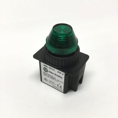 Used Allen-Bradley 800L-22L24G Pilot Indicator Light, 22.5mm, LED, 24V AC/DC, Green