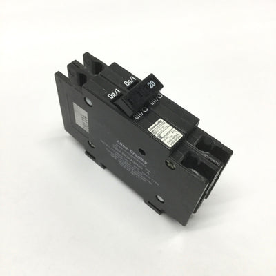Used Allen Bradley 1492-MCAA2H20 Branch Circuit Breaker, 2-Pole, 20A 240VAC, DIN Rail