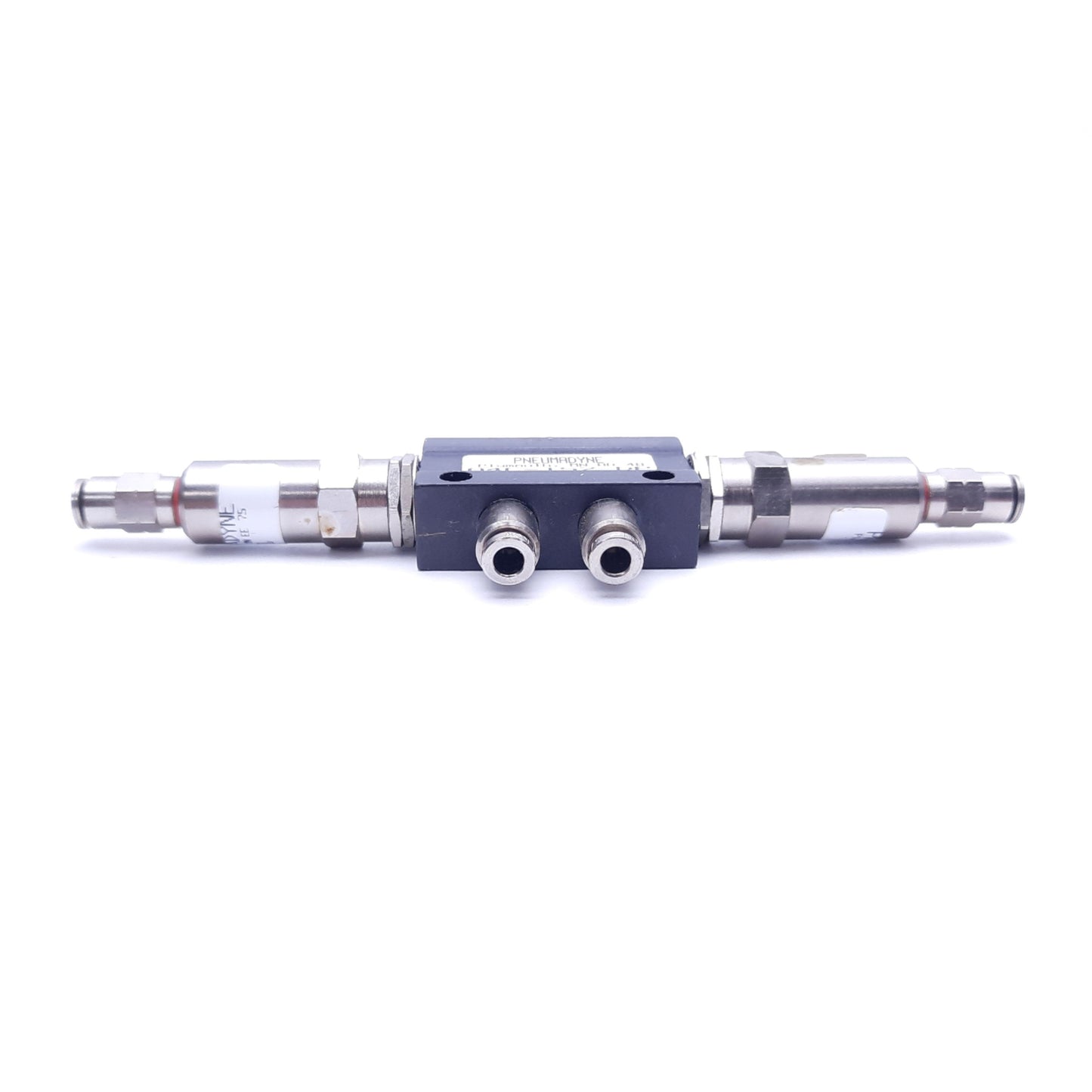 Used Pneumadyne A4C-157-DP Double Push Button Valve, 5/32" Push-in, 125 PSI