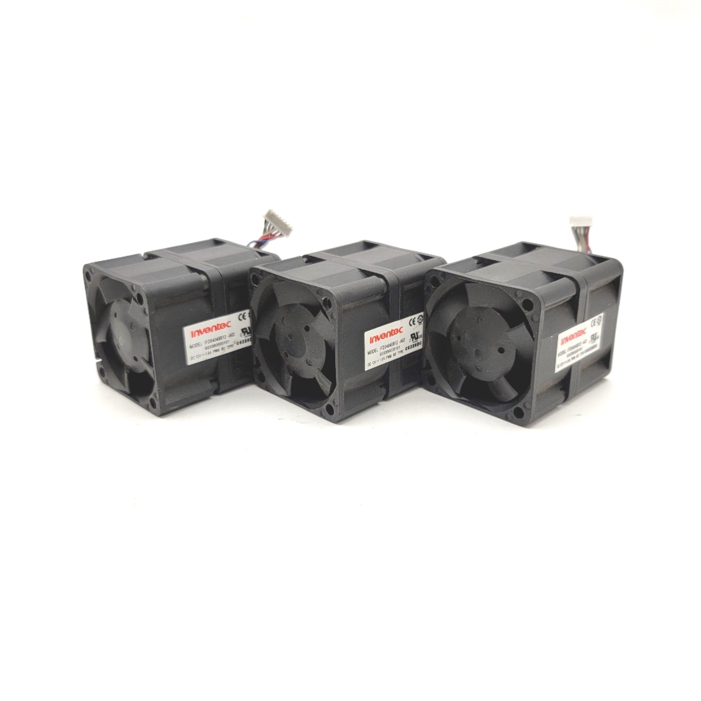 Used Lot Of 3 Inventec IFD04048B12-A02 Server Cooling Fans 12VDC 1.9A 40x40x48mm