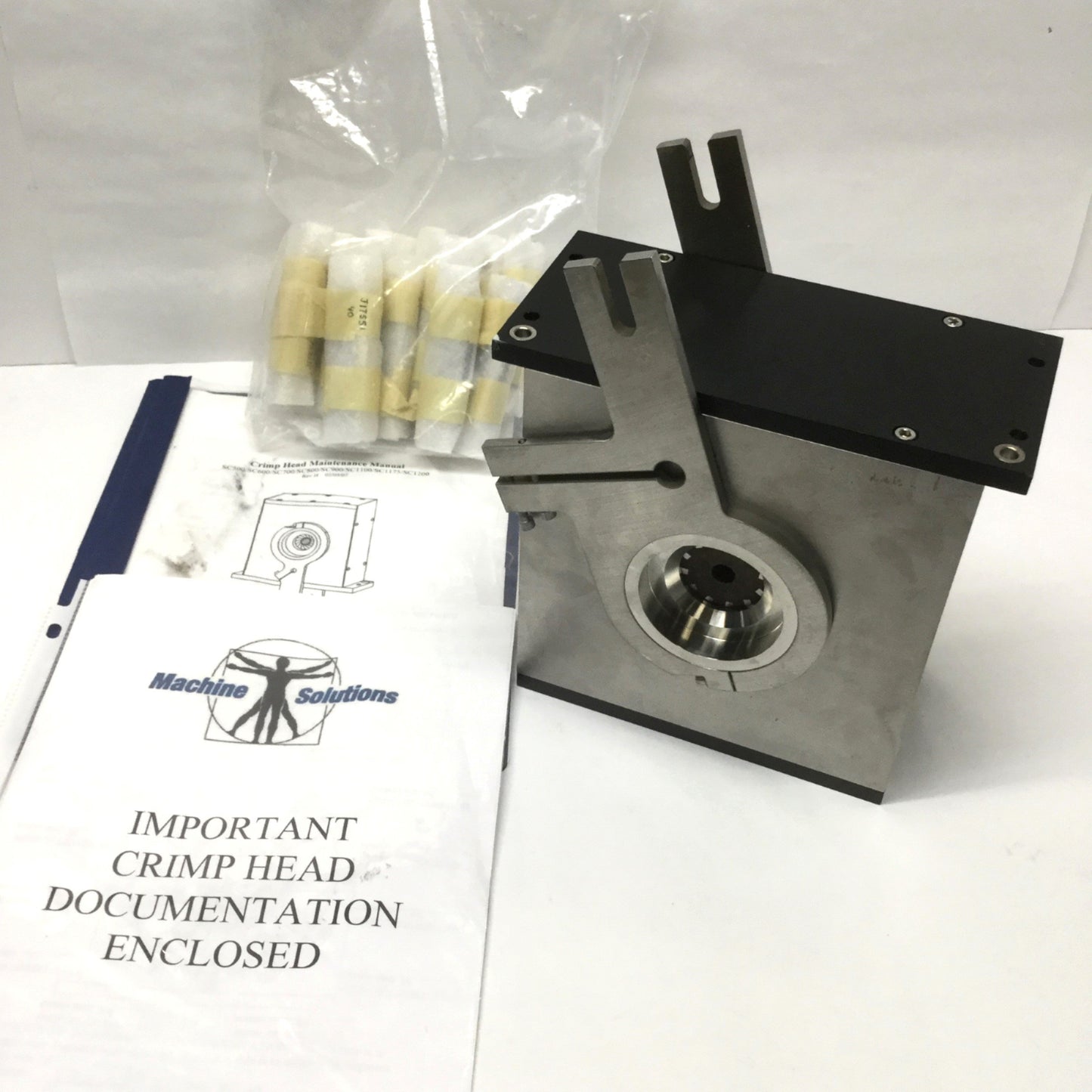 Used Machine Solutions 301105-02H Stent Crimper Head, 70mm Length, 0.5-10mm Diameter